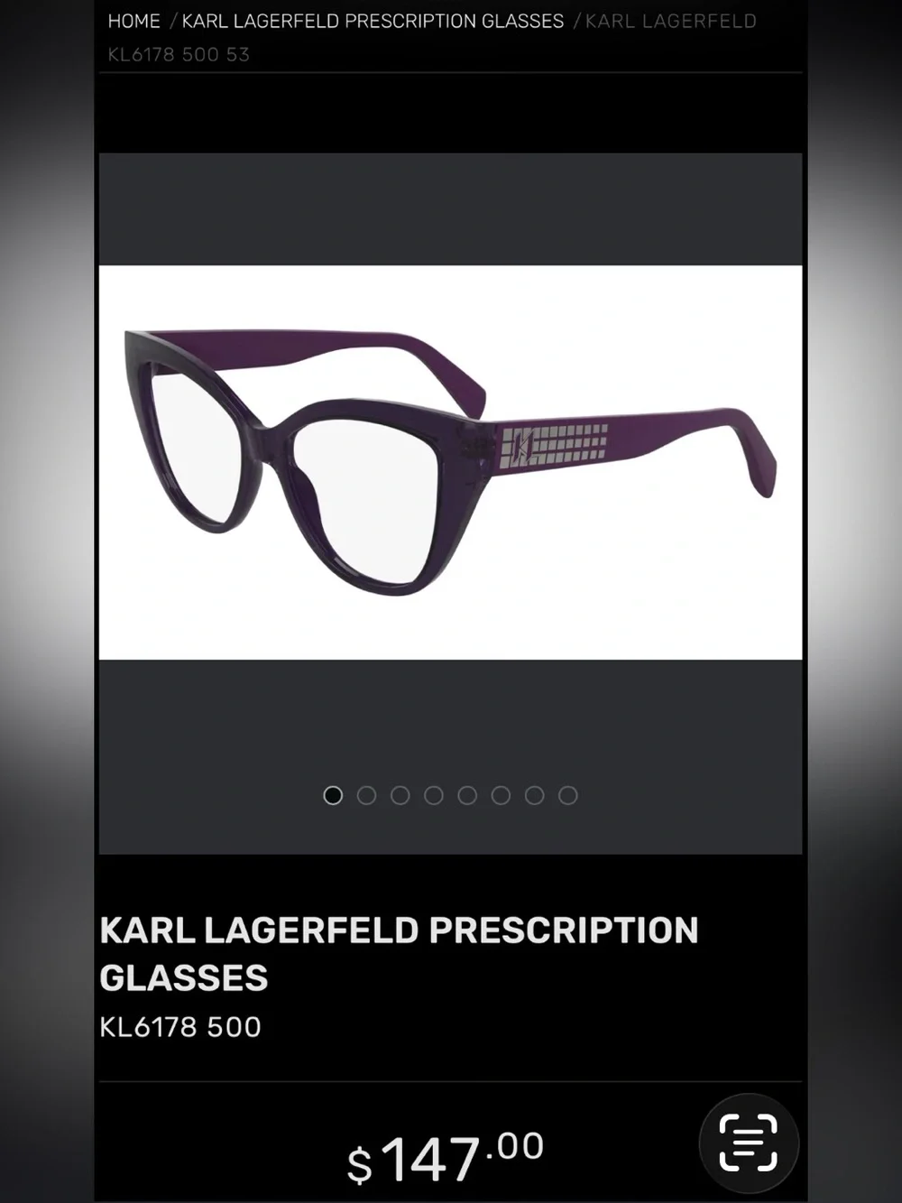 Karl Lagerfeld Purple Cat-Eye Glasses
